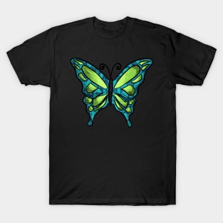 Blue Green Butterfly T-Shirt
